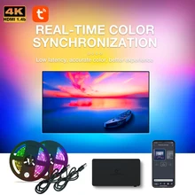 

Gledopto Smart Ambient TV LED Backlight Kit With HDMI-Compatible Color Sync RGBIC LED Light Strip For TV Screen Dream Lighting