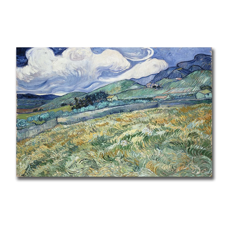 Картина на холсте с изображением горного пейзажа Ван Гога За больницей Святого