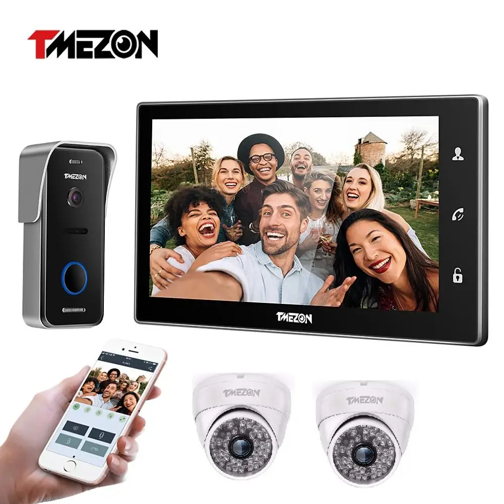 TMEZON 10 Inch Wireless Wifi Smart IP Video Doorbell Intercom System ,1xTouch Screen Monitor with 1x720P Wired Door Phone Camera
TMEZON 10 Inch Wireless Wifi Smart IP Video Doorbell Intercom System ,1xTouch Screen Monitor with 1x720P Wired Door Phone Camera
