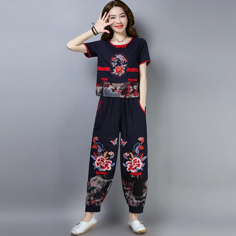 2019 Summer New Style Ethnic-Style Cotton Linen Loose-Fit Embroider Jacket + Embroidery Cotton Linen Loose Pants Set
2019 Summer New Style Ethnic-Style Cotton Linen Loose-Fit Embroider Jacket + Embroidery Cotton Linen Loose Pants Set