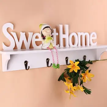 Wall Hanger Sweet Home Style 4 Hooks Rack Storage Shelf Decor Organizer Wall Mounted NAS
Wall Hanger Sweet Home Style 4 Hooks Rack Storage Shelf Decor Organizer Wall Mounted NAS