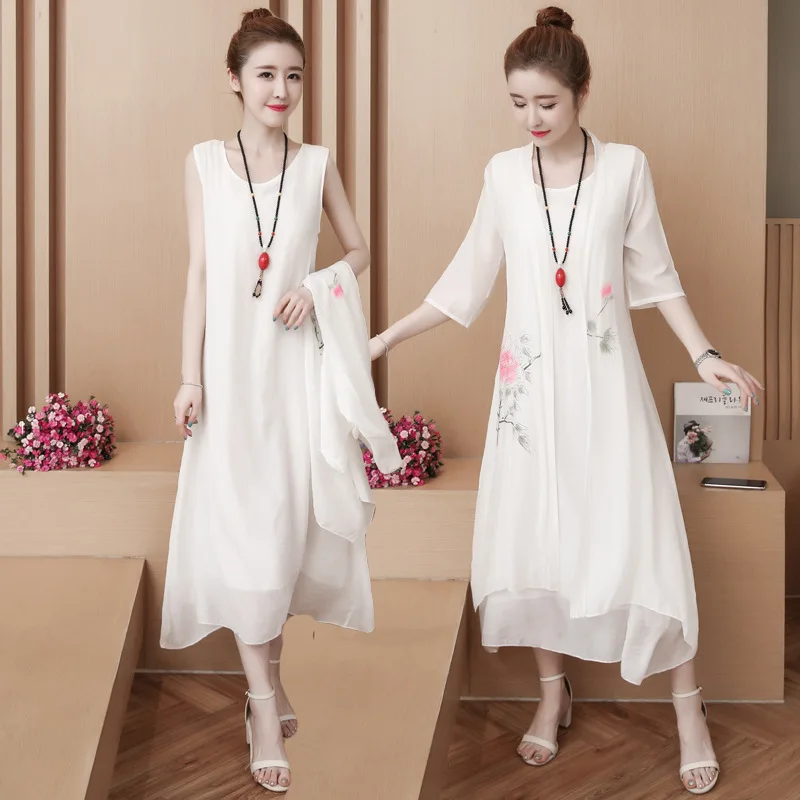 Elegant And Comfortable Printed Cotton Linen Two-Piece Dress Women's 2018 Summer New Style Mid-length Ethnic-Style Set
Elegant And Comfortable Printed Cotton Linen Two-Piece Dress Women's 2018 Summer New Style Mid-length Ethnic-Style Set