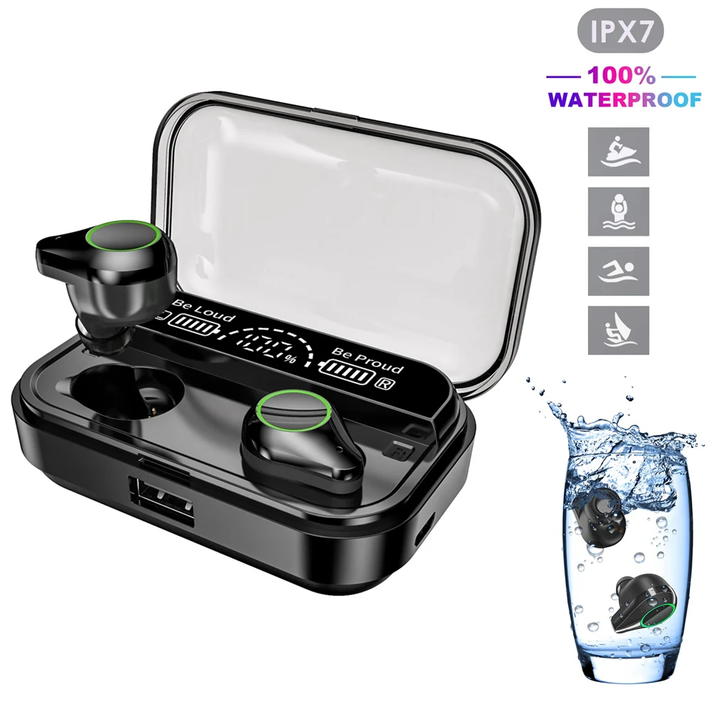 TWS T10 True Wireless Bluetooth 5.0 Earphone IPX7 Waterproof Earbud HD Dual Digital Display 6D Surround Stereo Sound Headset
TWS T10 True Wireless Bluetooth 5.0 Earphone IPX7 Waterproof Earbud HD Dual Digital Display 6D Surround Stereo Sound Headset