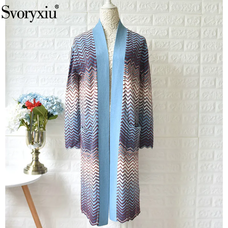 Svoryxiu High End Wool Cashmere Cardigan Overcoat Outwear Women's Color Matching Ripple Knitting Autumn Winter Long Coat
Svoryxiu High End Wool Cashmere Cardigan Overcoat Outwear Women's Color Matching Ripple Knitting Autumn Winter Long Coat