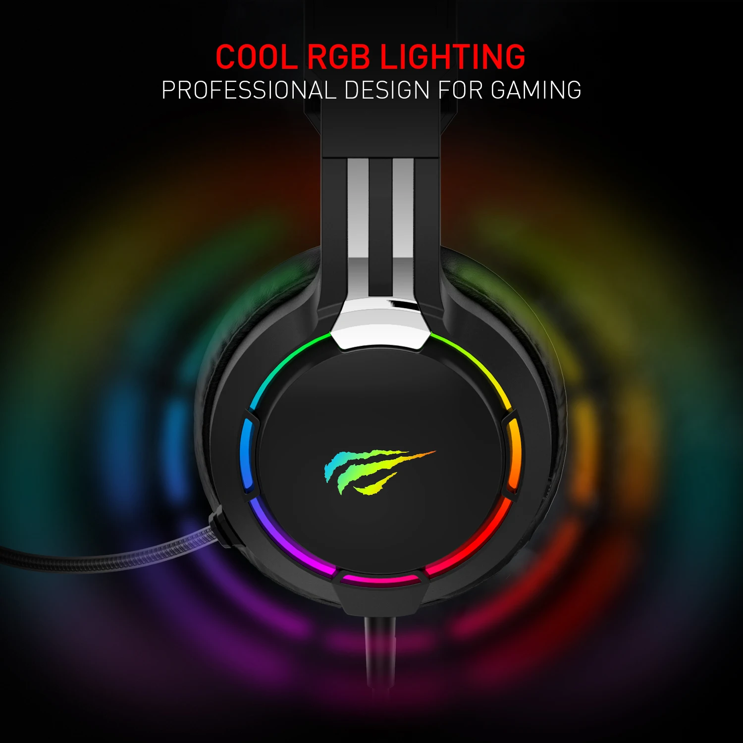 Havit Professional Gaming Headset Wired RGB Light HD Microphone & Surround Sound Headphone for PS4,PC,Xbox Game 3.5MM + USB Havit Professional Gaming Headset Wired RGB Light HD Microphone & Surround Sound Headphone for PS4,PC,Xbox Game 3.5MM + USB