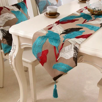 Colorful Feather Pattern Table Runner Chenille yarn Fabric Table Runner Dining-table Coffee Table Home Decor camino de mesa 
Colorful Feather Pattern Table Runner Chenille yarn Fabric Table Runner Dining-table Coffee Table Home Decor camino de mesa