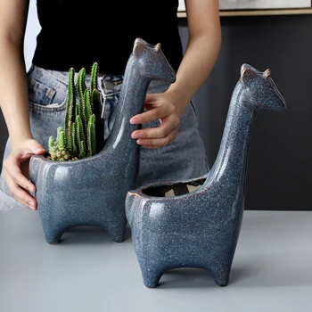 Ceramics Flower Pot Creative Cute Giraffe Succulent Ceramic Planter Potted Vase With Drainage Holes 
Ceramics Flower Pot Creative Cute Giraffe Succulent Ceramic Planter Potted Vase With Drainage Holes