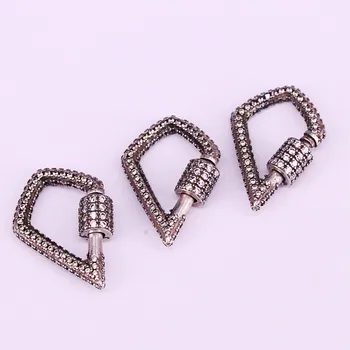 5Pcs, Clear CZ Micro Pave Geometric Shaped Lock Carabiner Pave Lock Crystal Bracelet / Necklace Clasp
5Pcs, Clear CZ Micro Pave Geometric Shaped Lock Carabiner Pave Lock Crystal Bracelet / Necklace Clasp