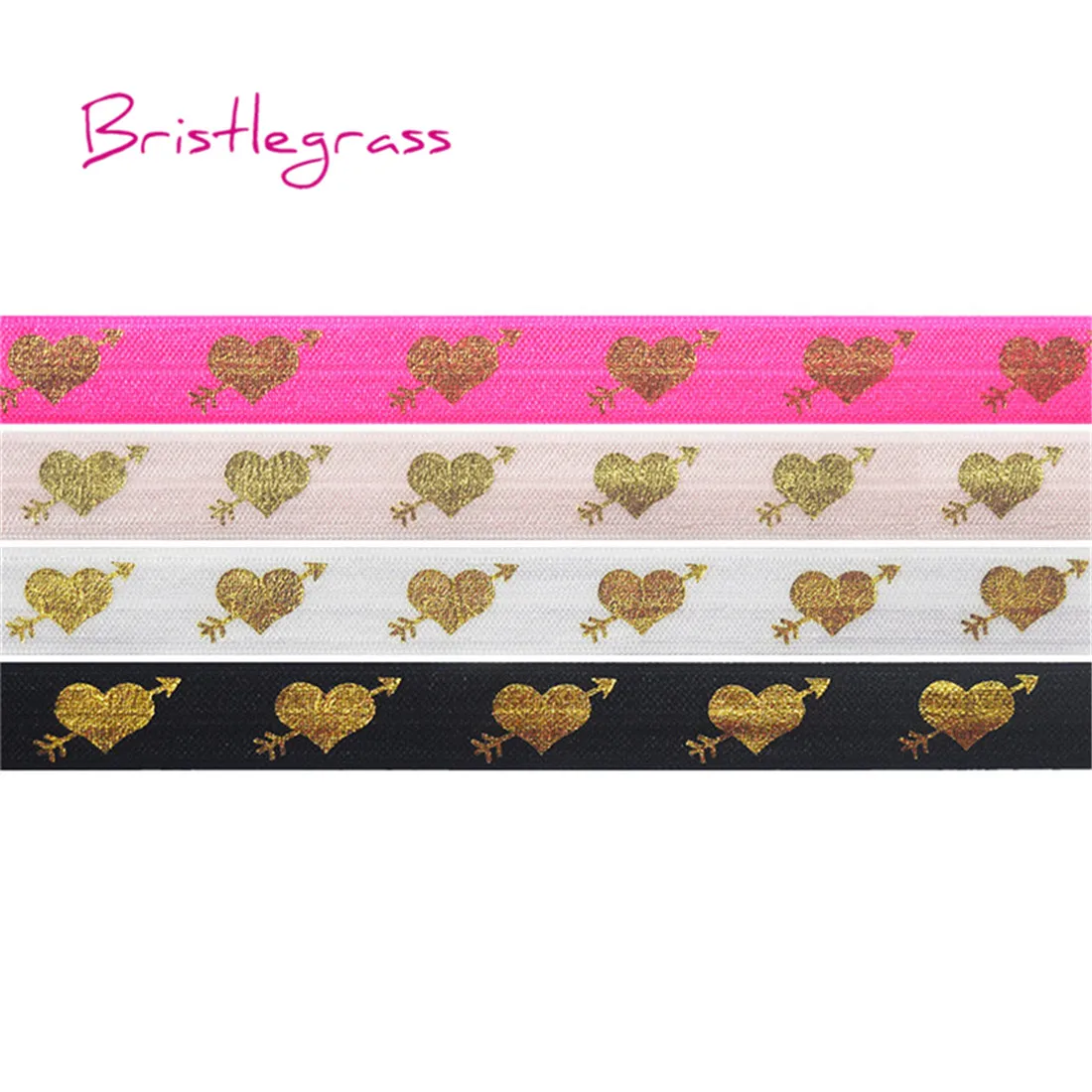 BRISTLEGRASS 5 Yard 5/8" 15mm Cupid's Arrow Love Heart Foil Print Fold Over Elastics FOE Spandex Band Hair Tie Tutu Dress Sewing
BRISTLEGRASS 5 Yard 5/8" 15mm Cupid's Arrow Love Heart Foil Print Fold Over Elastics FOE Spandex Band Hair Tie Tutu Dress Sewing