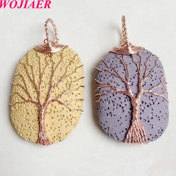 Wholesale Men Women Jewelry Rose Gold Color Wire Wrap Natural Lava Stone Volcanic Rock Pendant Tree of Life PBV914
Wholesale Men Women Jewelry Rose Gold Color Wire Wrap Natural Lava Stone Volcanic Rock Pendant Tree of Life PBV914