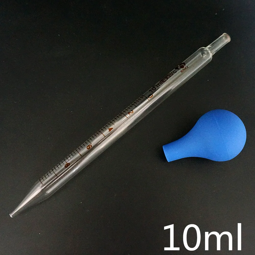 10pcs/lot 10ml Glass Graduated Pipette Dropper Transfer Pipette with Blue Rubber Bulb
10pcs/lot 10ml Glass Graduated Pipette Dropper Transfer Pipette with Blue Rubber Bulb