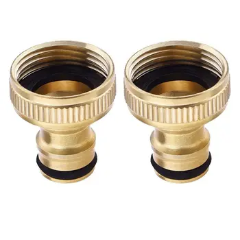 2 Pack 3/4-Inch Garden Hose Tap Connector Brass Garden Hosepipe Tap Connector Threaded Faucet Adapter 
2 Pack 3/4-Inch Garden Hose Tap Connector Brass Garden Hosepipe Tap Connector Threaded Faucet Adapter