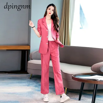 High Waist Buttons Casual Blazer Pants Suits Women Streetwear Pink Office Blazer Female Summer New Fashion Long Pants
High Waist Buttons Casual Blazer Pants Suits Women Streetwear Pink Office Blazer Female Summer New Fashion Long Pants