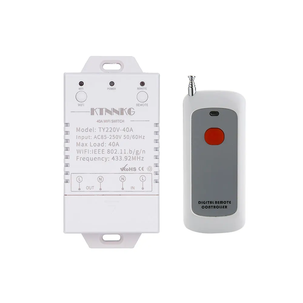 4000watts WiFi Smart Light Switch Universal Breaker Timer Smart Life APP Wireless Remote Control Works with Alexa Google Home
4000watts WiFi Smart Light Switch Universal Breaker Timer Smart Life APP Wireless Remote Control Works with Alexa Google Home
