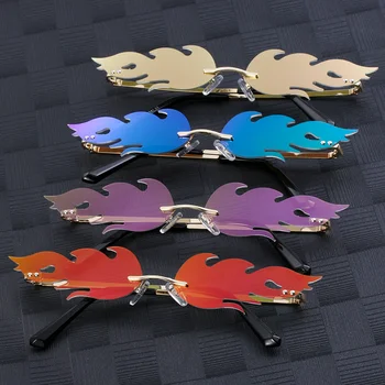 Fashion Women Men Rimless Fire Sunglasses female Flame Sun Glasses Eyewear Luxury Unisex Cool sunglasses Streetwear Hot 2020
Fashion Women Men Rimless Fire Sunglasses female Flame Sun Glasses Eyewear Luxury Unisex Cool sunglasses Streetwear Hot 2020
