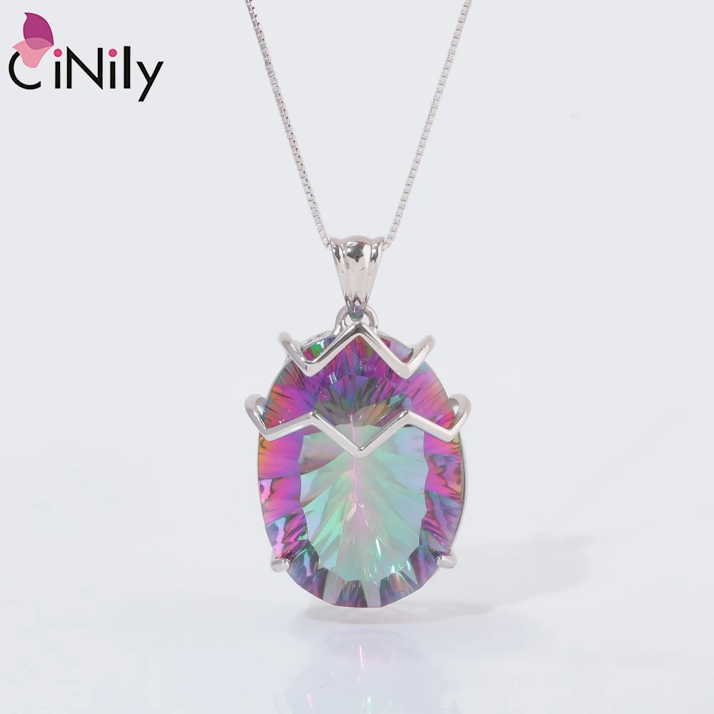 CiNily Rainbow Created Mystic Topas Pendants Solid 925 Sterling Silver Luxury Large Egg Stone Fine Jewelry Gifts For Woman
CiNily Rainbow Created Mystic Topas Pendants Solid 925 Sterling Silver Luxury Large Egg Stone Fine Jewelry Gifts For Woman