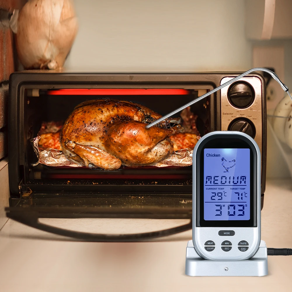 Hot New Wireless Meat Thermometer with LCD Display Backlight Countdown Function Digital Remote Cooking Thermoters for Kitchen Ba
Hot New Wireless Meat Thermometer with LCD Display Backlight Countdown Function Digital Remote Cooking Thermoters for Kitchen Ba