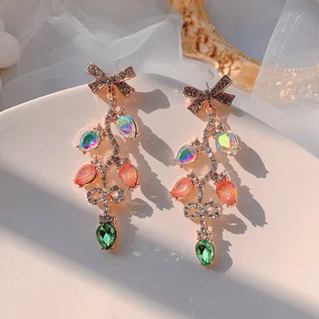 New Arrival Colorful Crystal Long Drop Earrings High-Quality Fashion Rhinestone Jewelry Accessories For Women Wholesale 
New Arrival Colorful Crystal Long Drop Earrings High-Quality Fashion Rhinestone Jewelry Accessories For Women Wholesale