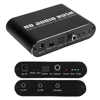 DTS AC3 audio decoder Analog Digital 5.1 Channel Fiber Coaxial Converter for RCA interface or 3.5mm headphone HD Audio Rush
DTS AC3 audio decoder Analog Digital 5.1 Channel Fiber Coaxial Converter for RCA interface or 3.5mm headphone HD Audio Rush