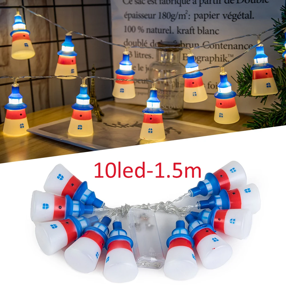 Navy Style 1.5m LED Light String 10LEDs Small Lighthouse Night Light For Room Hotel Party Weddings Festival Decor
Navy Style 1.5m LED Light String 10LEDs Small Lighthouse Night Light For Room Hotel Party Weddings Festival Decor