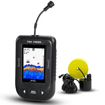 

Wired Sonar Sounder Fish Finder Depth 100M XF02 Colorful LCD Portable Echo Sounder For Fishing In Russian Alarm fishfinder