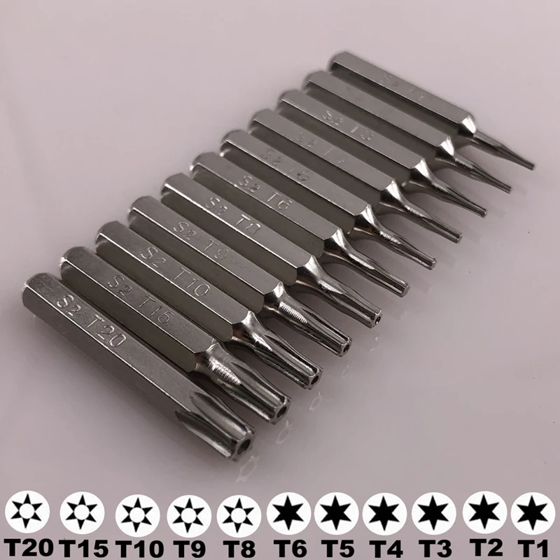 

Screwdriver 3/25"(4mm)Bits Torx T1 T2 T3 T4 T5 T6 T8 T9 T10 PH000 Pentalobe 0.8/1.2 for Macbook Air Pro iphone