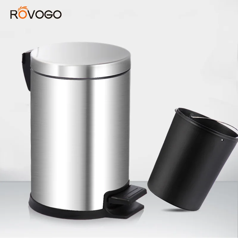 ROVOGO Stainless Steel Trash Can 5L Metal Trash Can with Lid Garbage Cans with Pedal for Kitchen,Bathroom,Restroom
ROVOGO Stainless Steel Trash Can 5L Metal Trash Can with Lid Garbage Cans with Pedal for Kitchen,Bathroom,Restroom