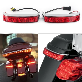 Chrome Rear Saddlebag LED Brake Turn Signal Light 2pcs/Pair Motorcycle Side Box Blinker Tail Lamp / harness Kit for Harley 14-19
Chrome Rear Saddlebag LED Brake Turn Signal Light 2pcs/Pair Motorcycle Side Box Blinker Tail Lamp / harness Kit for Harley 14-19