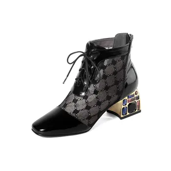 Rhinestone High Heels Dancing Party Shoes Woman Winter New Genuine Leather Fashion Short Boots Women Ankle Boots
Rhinestone High Heels Dancing Party Shoes Woman Winter New Genuine Leather Fashion Short Boots Women Ankle Boots