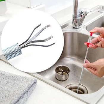 60cmBendable Drain Clog Water Sink Cleaning Hook Sewer Dredging Tool Kitchen Spring Pipe Hair Remover Hair Remover Kitchen Tools
60cmBendable Drain Clog Water Sink Cleaning Hook Sewer Dredging Tool Kitchen Spring Pipe Hair Remover Hair Remover Kitchen Tools