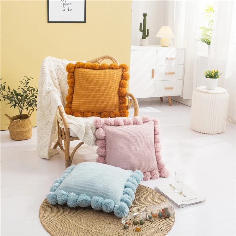 Pure Cushion Cover for Home, Simple Ball Knitted Pillow, Soft Beauty Cushion Case, Sofa Bed, Car, Home Room Decor, FG1248, New
Pure Cushion Cover for Home, Simple Ball Knitted Pillow, Soft Beauty Cushion Case, Sofa Bed, Car, Home Room Decor, FG1248, New