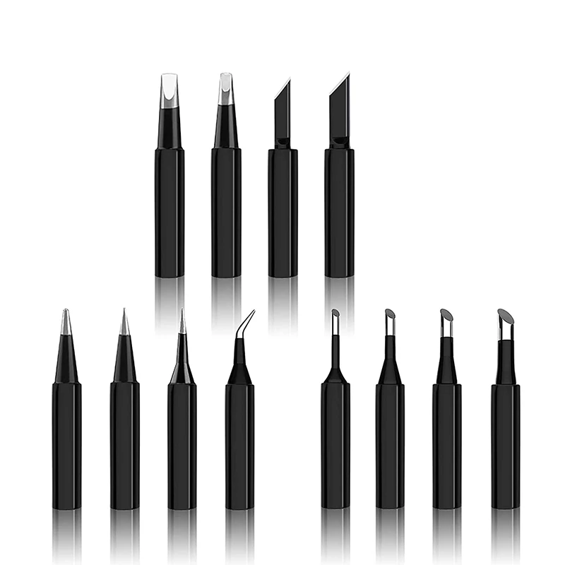 12Pcs Solder Iron Tips,900M Replacement Soldering Tip Kit Black Solder Tool for Quick Soldering Station Soldering
12Pcs Solder Iron Tips,900M Replacement Soldering Tip Kit Black Solder Tool for Quick Soldering Station Soldering