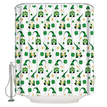 St Patrick'S Day Clover Gold Coin Gnome Shower Curtain Bathroom Decoration Waterproof Shower Curtain 
St Patrick'S Day Clover Gold Coin Gnome Shower Curtain Bathroom Decoration Waterproof Shower Curtain