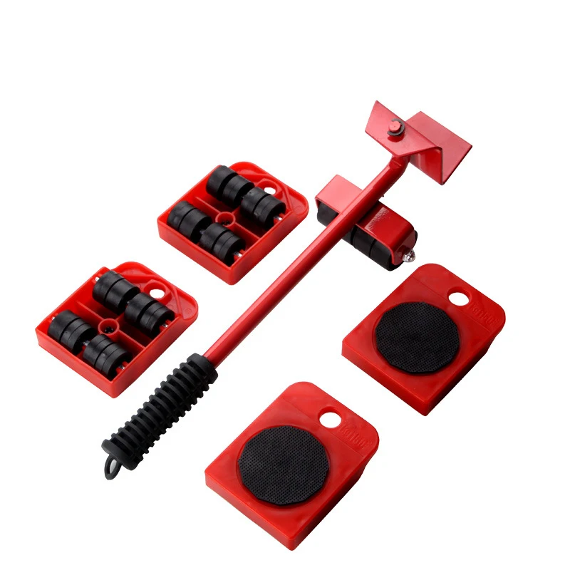 

5PCS Moving Tool Move Heavy Objects Mover Tools Trill Carrying Belt Furniture Refrigerator Omnidirectional Wheels Rack Tools