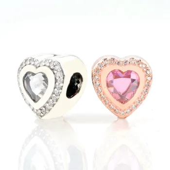 Original 925 Sterling Silver Bead Rose Gold Heart With Crystal Beads Fit Pandora Women Bracelet & Necklace Diy Jewelry
Original 925 Sterling Silver Bead Rose Gold Heart With Crystal Beads Fit Pandora Women Bracelet & Necklace Diy Jewelry