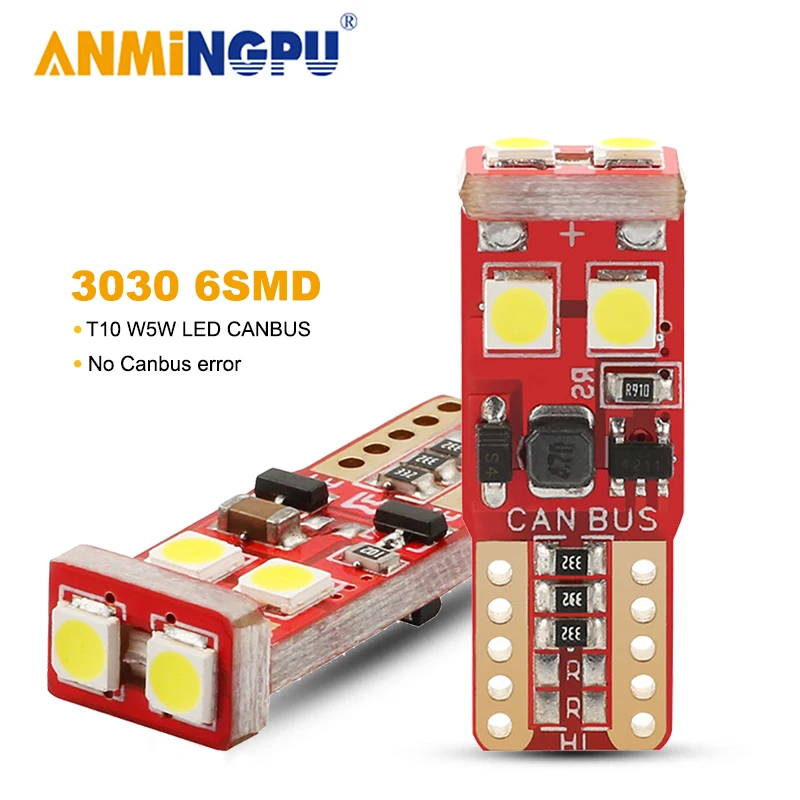 ANMINGPU 2X Signal Lamp W5W Led T10 Canbus 6SMD 3030Chips Led W5W 501 194 Auto Wedge Door Light Instrument Lamp Reading Lights
ANMINGPU 2X Signal Lamp W5W Led T10 Canbus 6SMD 3030Chips Led W5W 501 194 Auto Wedge Door Light Instrument Lamp Reading Lights