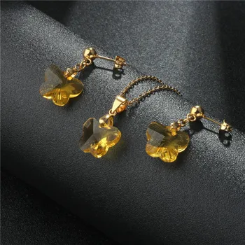 10Set Bulk Parure Bijoux Femme Mariage Crystal Earrings Stainless Steel Chain Butterfly Pendant Necklaces For Women Jewelry Sets 
10Set Bulk Parure Bijoux Femme Mariage Crystal Earrings Stainless Steel Chain Butterfly Pendant Necklaces For Women Jewelry Sets
