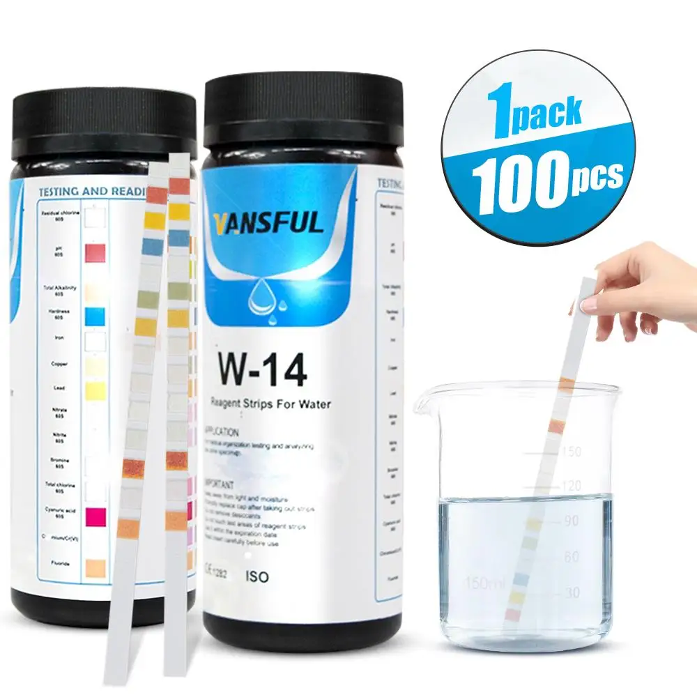 100pcs Drinking Water Test Strips 14 in 1 Urine Dipstick PH Test PaperDurable Testing Amniotic Fluid Pool Test Strips
100pcs Drinking Water Test Strips 14 in 1 Urine Dipstick PH Test PaperDurable Testing Amniotic Fluid Pool Test Strips