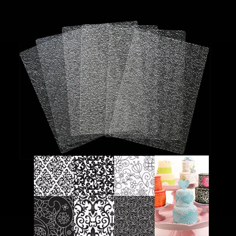Фото Bakeware Texture Sheet Set Cookie Mat Sugar Craft Decoration Baking Tool Fondant Cake Mold Transparent Lace 6pcs | Дом и сад