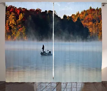 Landscape Curtains Fisher Man in a Calm Lake Foggy Colorful Fall Autumn View Leaves Trees Artwork Living Room Bedroom Window
Landscape Curtains Fisher Man in a Calm Lake Foggy Colorful Fall Autumn View Leaves Trees Artwork Living Room Bedroom Window