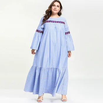 TUHAO Muslim Long Robes 2019 Autumn Stripes Embroidered Ruffles Maxi Long Dresses Femme Flare Sleeve Plus Size Vestidos LW225
TUHAO Muslim Long Robes 2019 Autumn Stripes Embroidered Ruffles Maxi Long Dresses Femme Flare Sleeve Plus Size Vestidos LW225