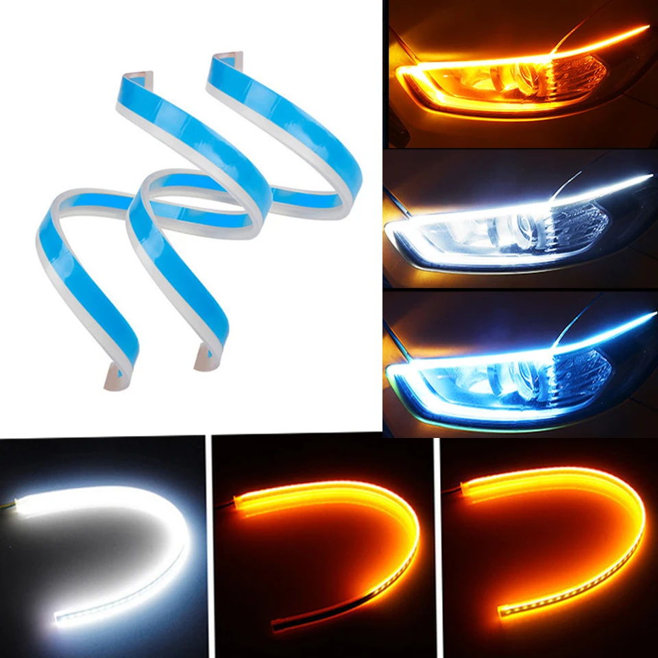 2pcs Newest Cars DRL LED Daytime Running Lights Auto Flowing Turn Signal Guide Strip Headlight Assembly Car Styling Accessories
2pcs Newest Cars DRL LED Daytime Running Lights Auto Flowing Turn Signal Guide Strip Headlight Assembly Car Styling Accessories