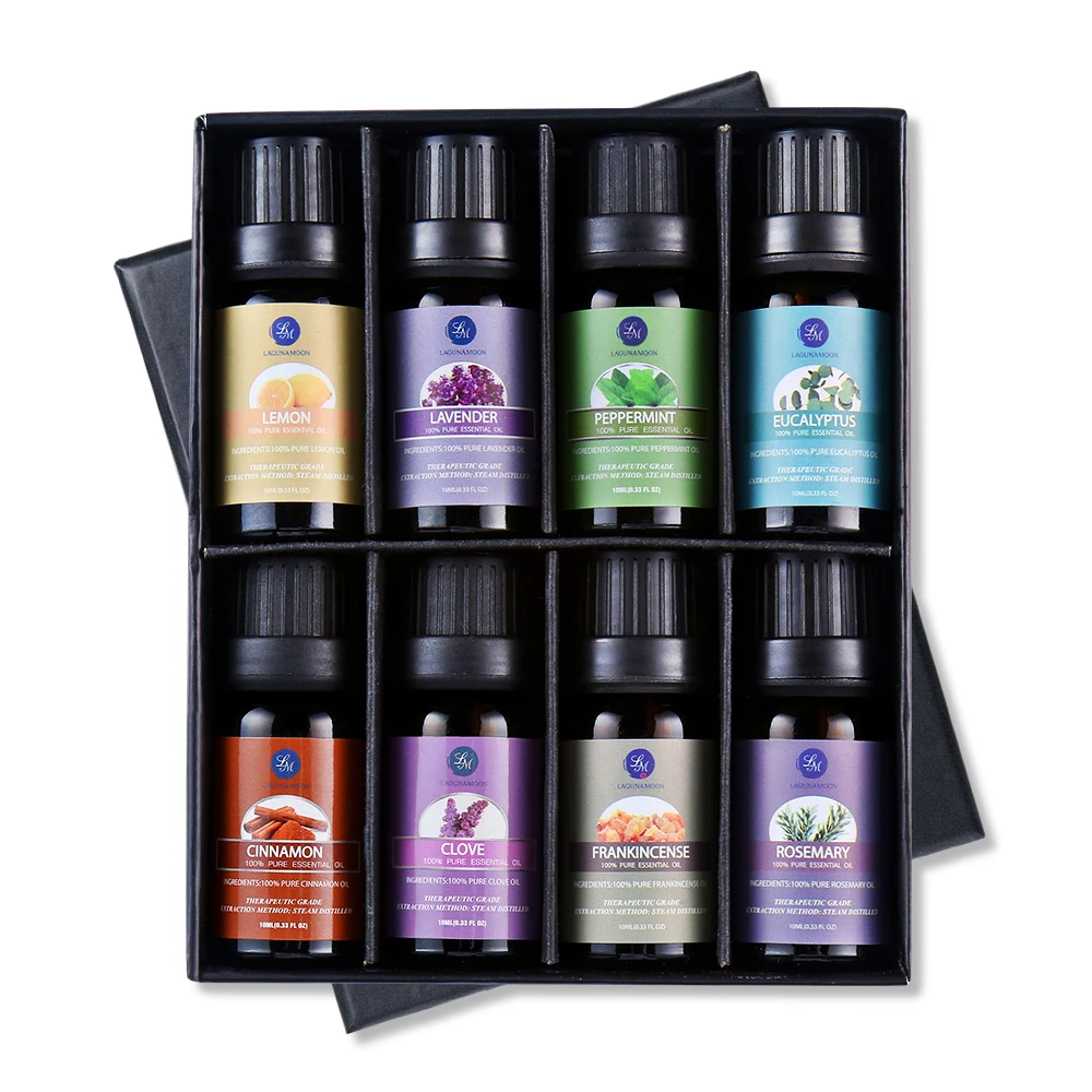 Lagunamoon 10ML 8PCS Gift Set Pure Essential Oils Diffuser Humidifier Massage Aroma Lavender Tea Tree Eucalyptus Lemongrass Oil
Lagunamoon 10ML 8PCS Gift Set Pure Essential Oils Diffuser Humidifier Massage Aroma Lavender Tea Tree Eucalyptus Lemongrass Oil