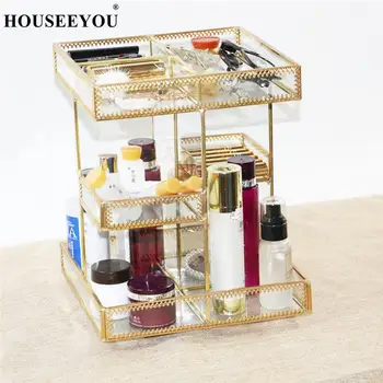 Retro Copper Lace Edge Rotating Cosmetic Storage Box Rack Glass Desktop Dressing Table Lipstick Box Organizer Jewelry Display
Retro Copper Lace Edge Rotating Cosmetic Storage Box Rack Glass Desktop Dressing Table Lipstick Box Organizer Jewelry Display