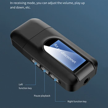 Bluetooth 5.0 Audio Receiver Transmitter with 3.5mm LCD Screen 3.5 AUX Stereo Bluetooth Adapter for Car PC TV Headset
Bluetooth 5.0 Audio Receiver Transmitter with 3.5mm LCD Screen 3.5 AUX Stereo Bluetooth Adapter for Car PC TV Headset