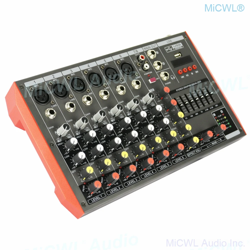Bluetooth Mixer 8 Microphone Channel 8-Input 2-Bus A Stereo Sound Mixing Console With USB 48V Phantom Power XLR 3Pin 6.5mm Line
Bluetooth Mixer 8 Microphone Channel 8-Input 2-Bus A Stereo Sound Mixing Console With USB 48V Phantom Power XLR 3Pin 6.5mm Line