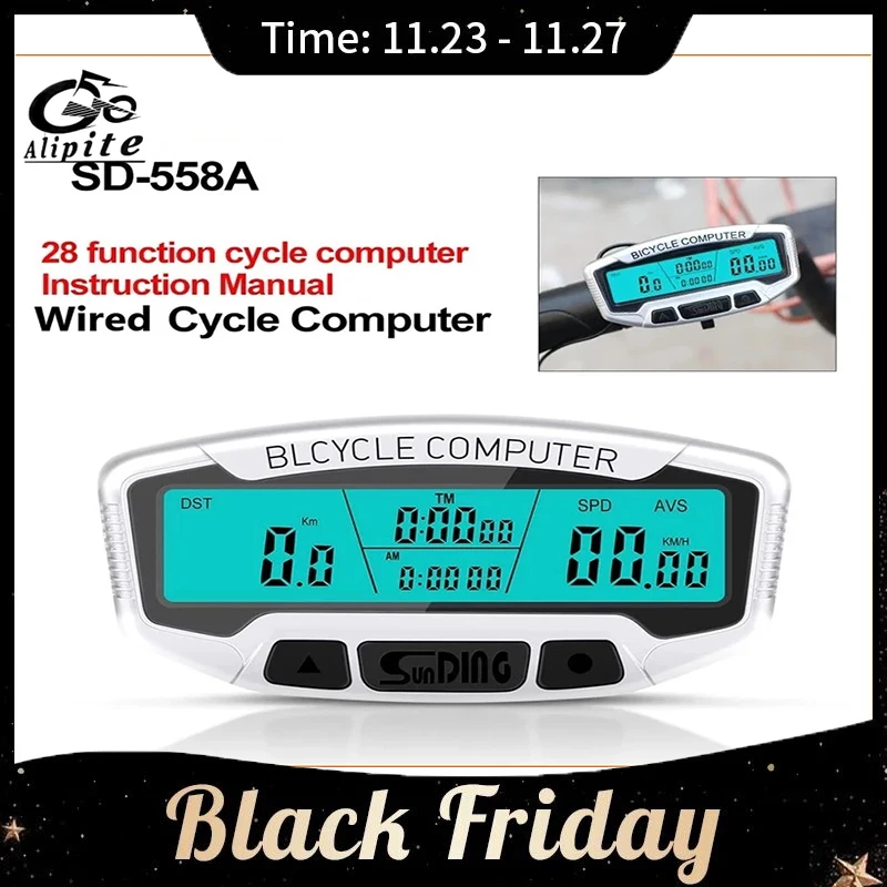 Bicycle Computer Wired Stopwatch Bicycle Speedometer Digital Odometer Stopwatch Rainproof LCD Backlight Cycling Computer SD-558A
Bicycle Computer Wired Stopwatch Bicycle Speedometer Digital Odometer Stopwatch Rainproof LCD Backlight Cycling Computer SD-558A