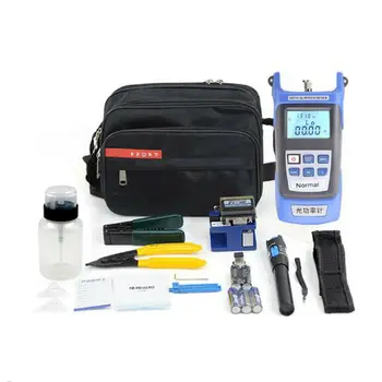 FTTH Assembly Stripping Splicing Termination Fiber Optic Tool Kit with Optical Power Meter and VFL and Fiber Cleaver
FTTH Assembly Stripping Splicing Termination Fiber Optic Tool Kit with Optical Power Meter and VFL and Fiber Cleaver