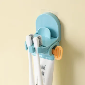 Wall-mounted Double Card Toothbrush Holder With Toothpaste Squeezing Item Can Be Hung With Mouthwash Cup Storage Rack Bathroom
Wall-mounted Double Card Toothbrush Holder With Toothpaste Squeezing Item Can Be Hung With Mouthwash Cup Storage Rack Bathroom