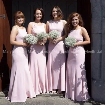Simple Mermaid Baby Pink Bridesmaid Dress Bateau Sleeveless Floor Length Maid Of Honor Dresses Cheap Wedding Party Gowns
Simple Mermaid Baby Pink Bridesmaid Dress Bateau Sleeveless Floor Length Maid Of Honor Dresses Cheap Wedding Party Gowns